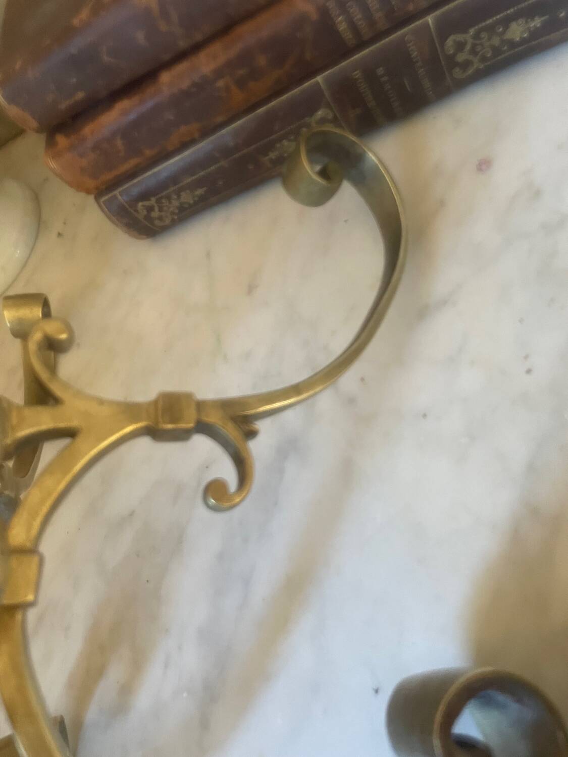 Coat rack, double hook in bronze from the 19th century.