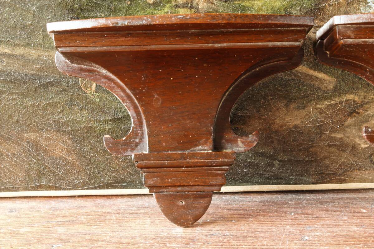 Pair of wall consoles in mahogany