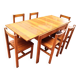 Table & 6 chaises en pin massif Années 80