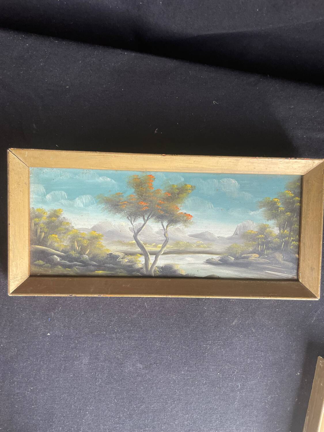 Two framed oil landscape paintings signed Campillo