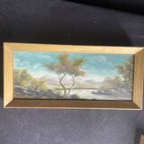Two framed oil landscape paintings signed Campillo