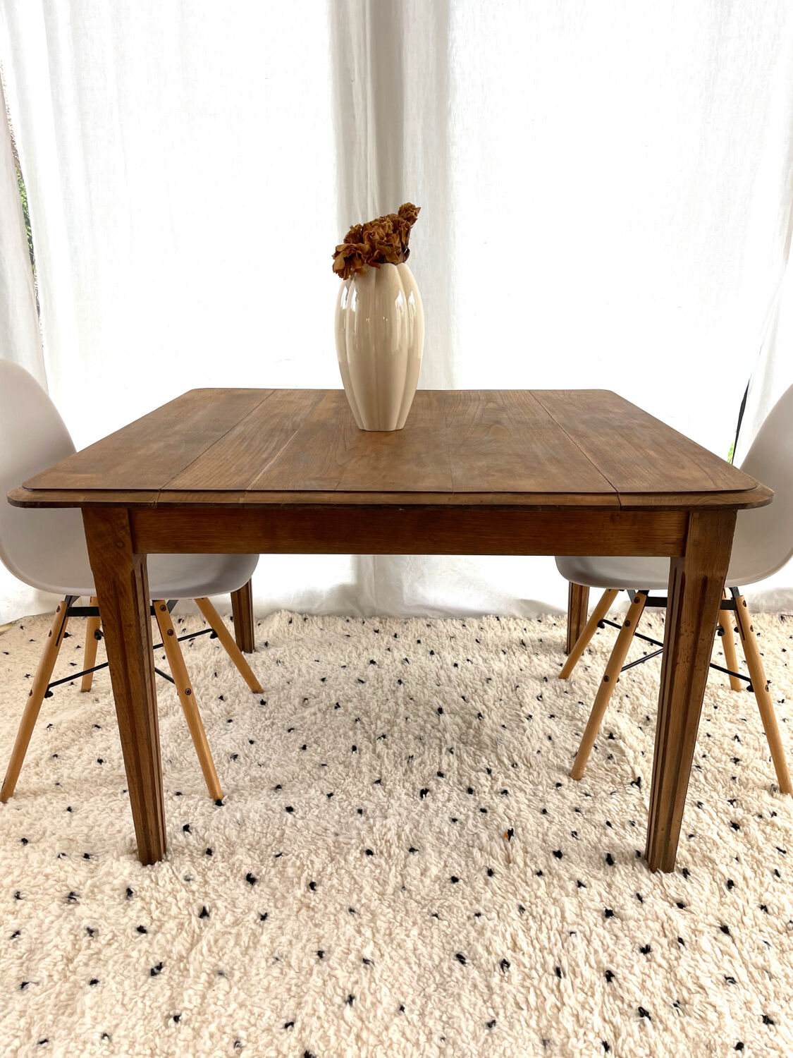 Vintage table in raw wood