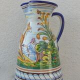 Ceramic Talavera pitcher hand-painted décor