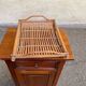 Vintage serving tray in bamboo and woven rattan boho / tropical 1970s