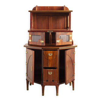 Art Nouveau Mahogany Cabinet by August Ungethüm, Ca. 1905