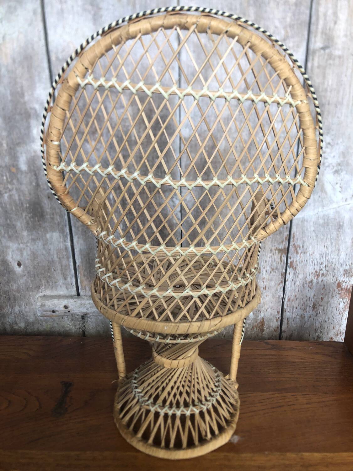 Lot of old sofa + armchair Emmanuelle style woven wicker vintage doll