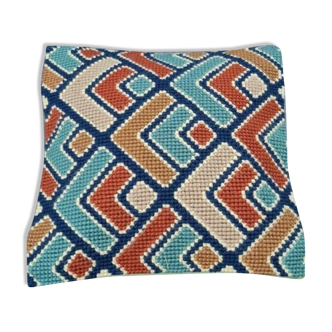 Vintage cushion with graphic pattern 39x39cm