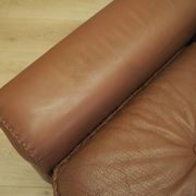 Brown leather sofa, Danish design, 1960s, manufactured by AS Vejen Polstermøbe
