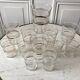 Set of 13 granite water glasses with golden borders 50s-60s