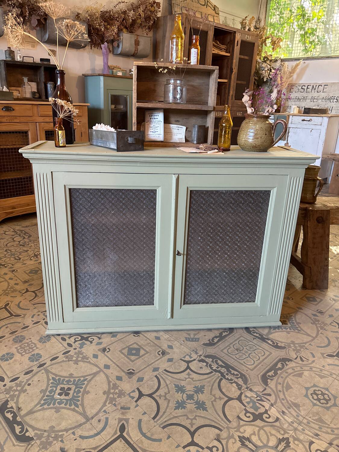 Khaki glass sideboard