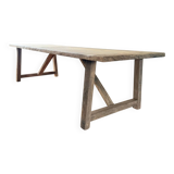 Farm table in solid old oak - Millau 250 by 100 cm