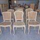 Set of 6 reclaimed solid wood cane chairs