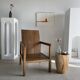 Fauteuil en bois naturel (teck) design minimaliste