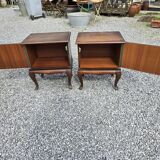 Pair of Louis XV style oak bedside tables