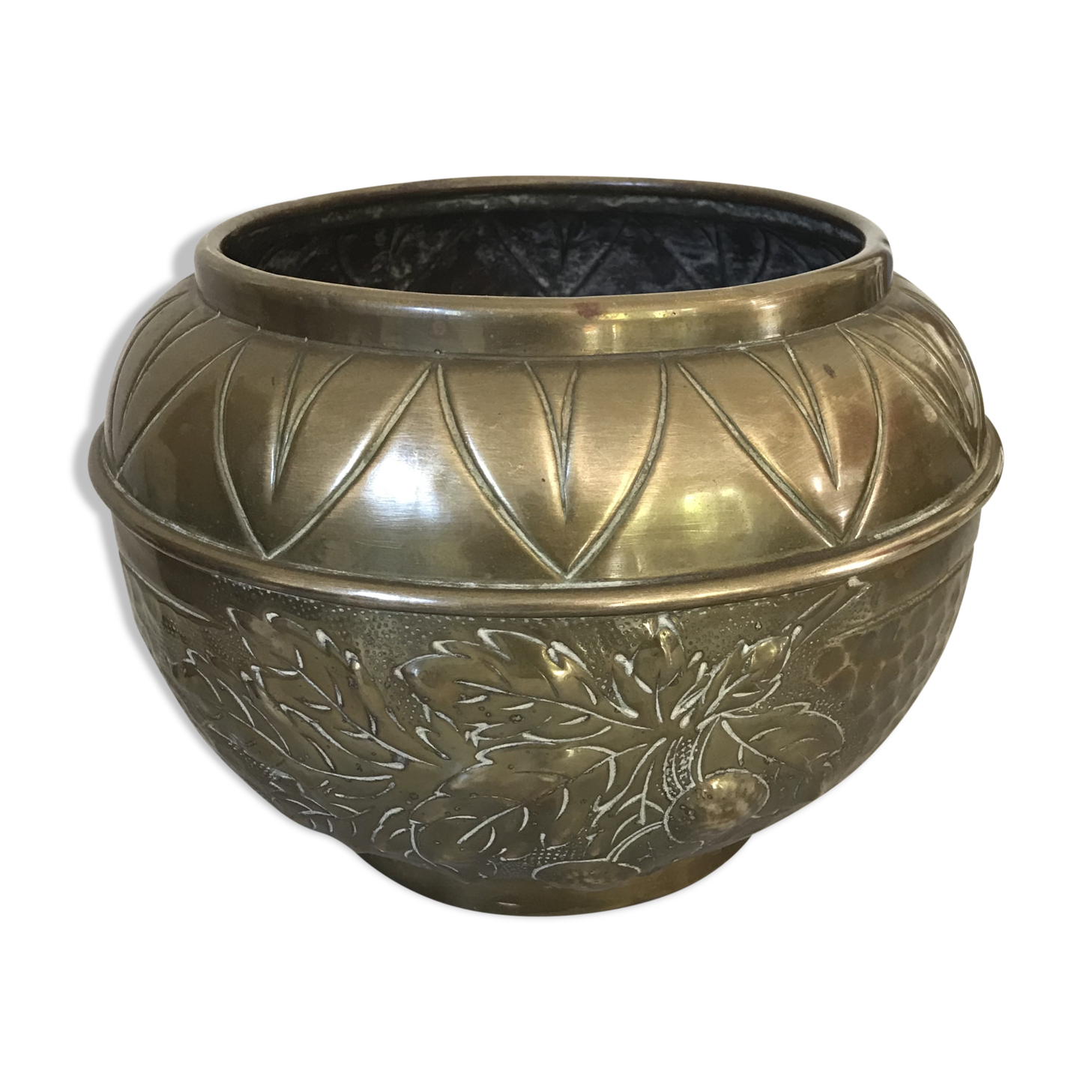 Vintage brass pot cover