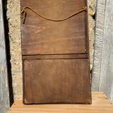 Miroir ancien en bois et stuc doré forme allongée moulure fine