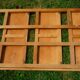 Bookseller's folding wooden shelf, vintage 1970s