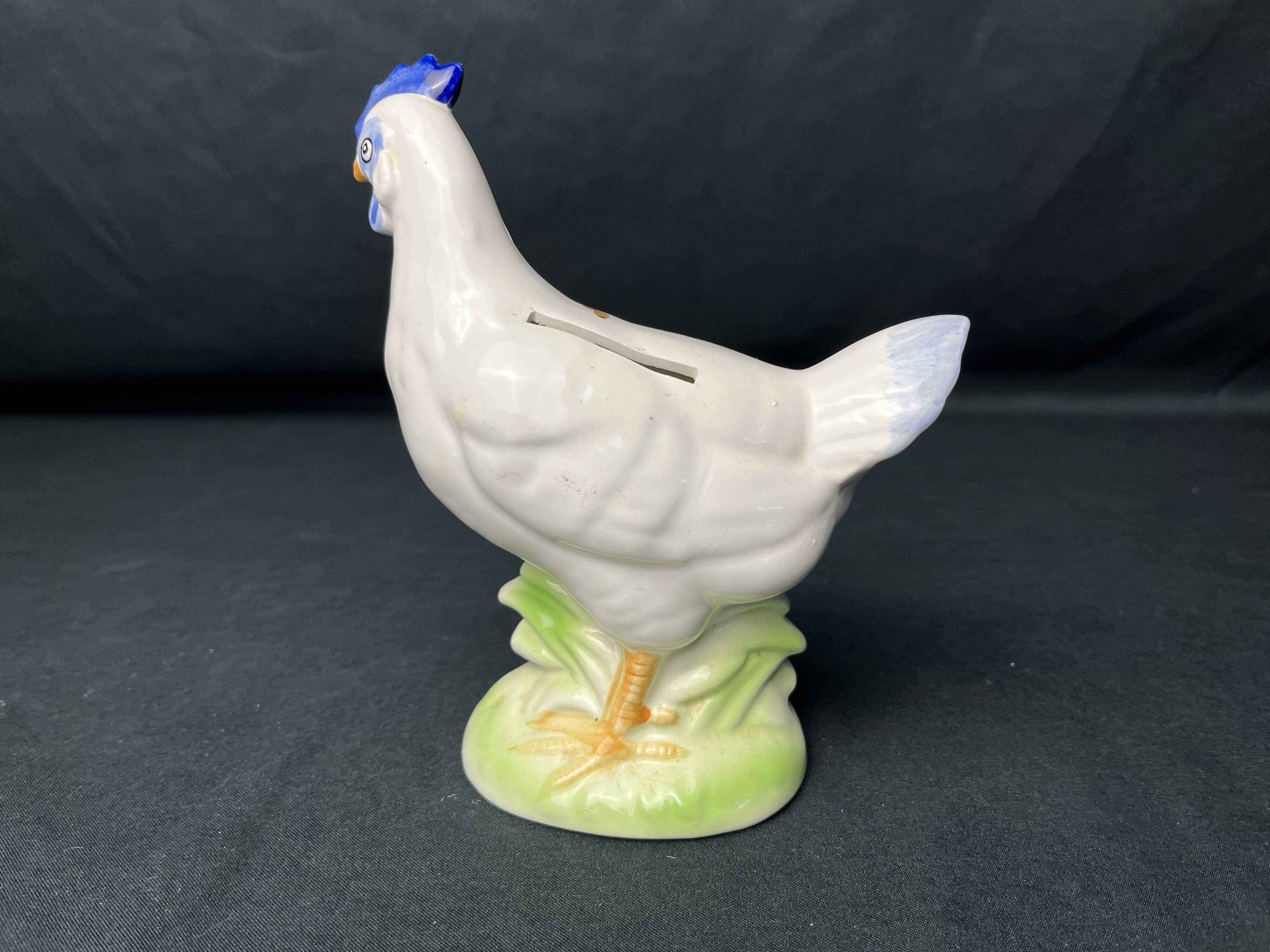 Collection, 20th century glazed terracotta rooster piggy bank