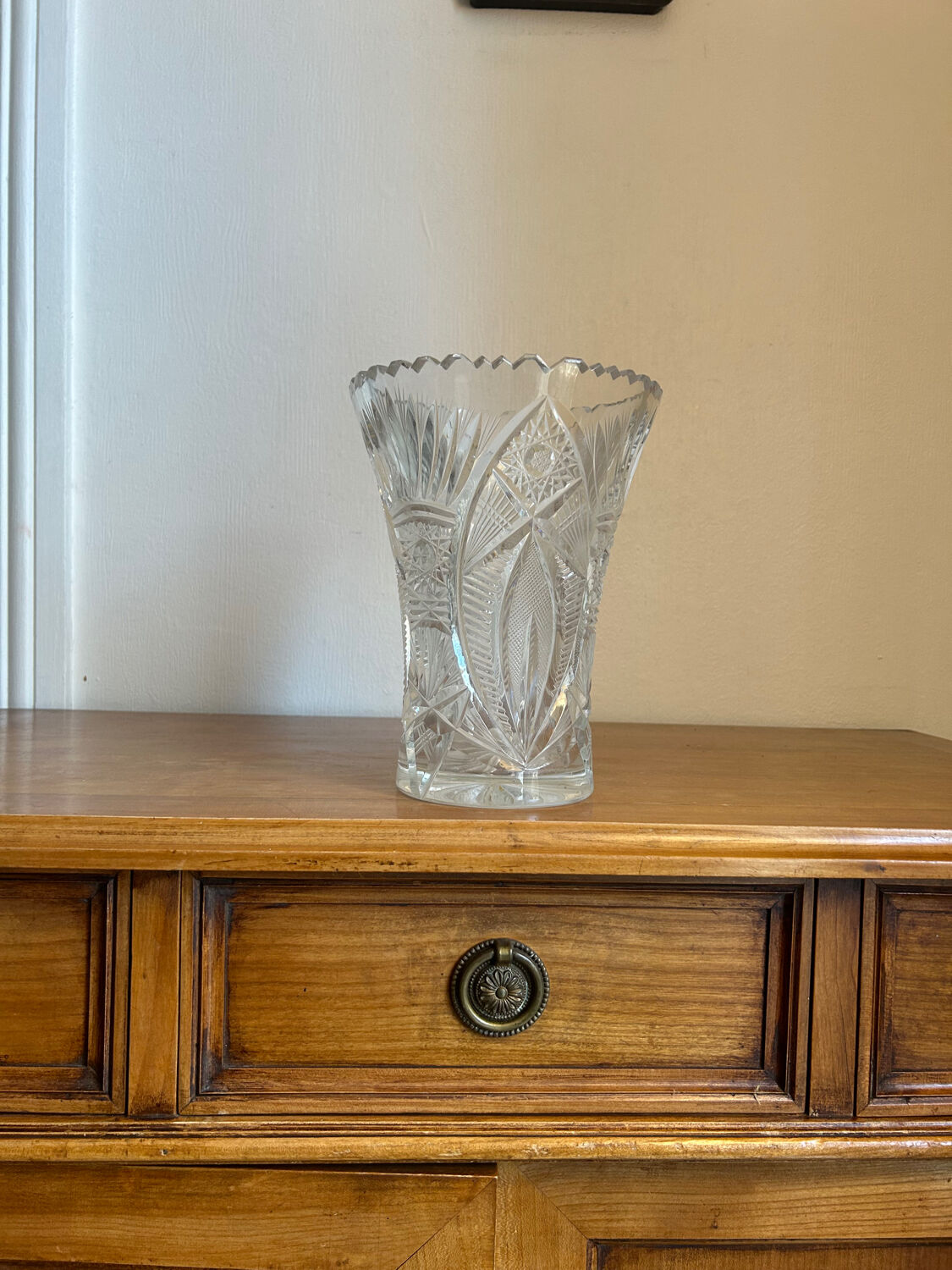 Vintage cut crystal vase – Bohemian crystal – 1950s