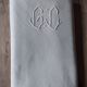 Old half-breed sheet monogrammed GC art deco style 205x326 cm