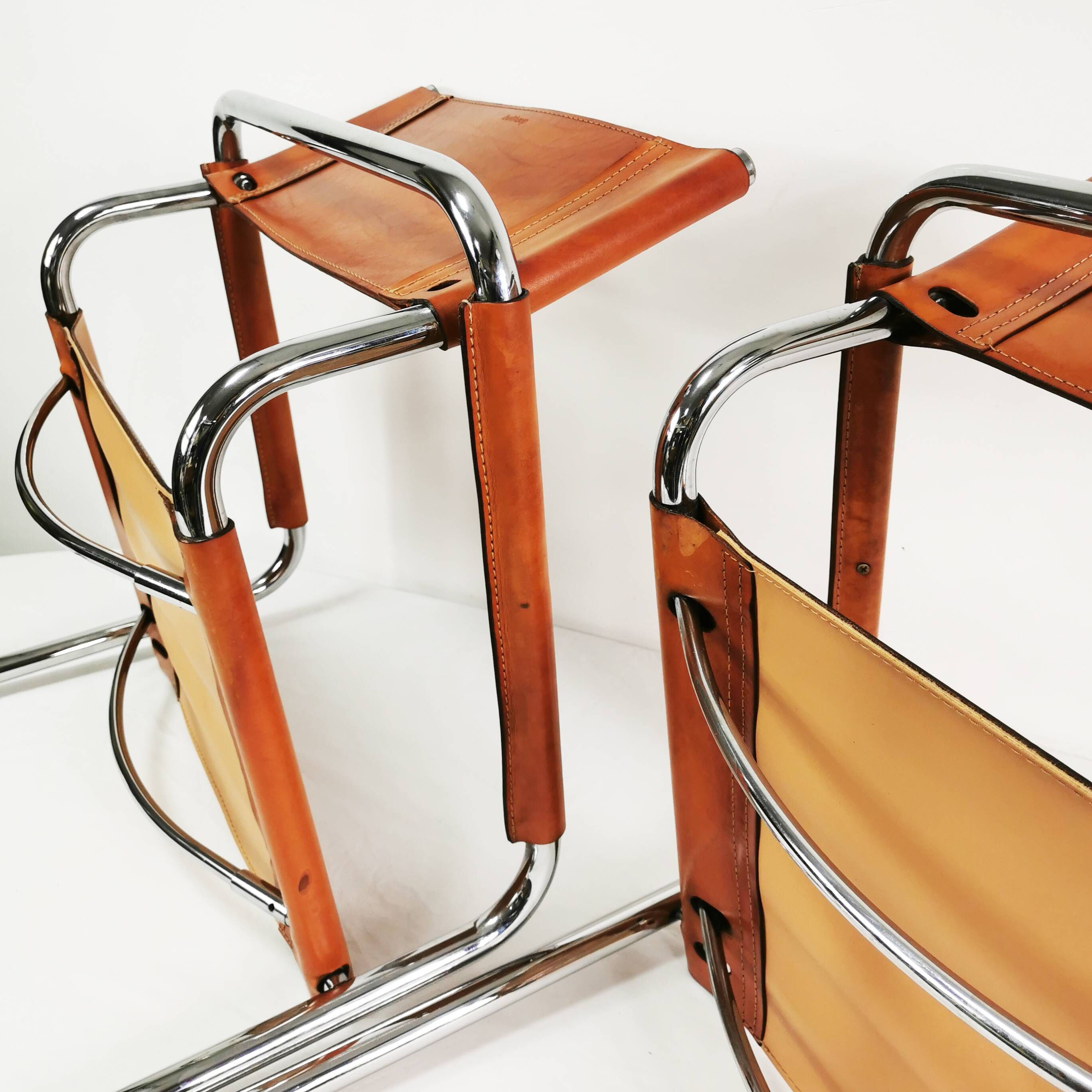 Pair of Bauhaus S34 chairs, designed by Mart Stam, Bulthaup, Germany, 1980s
