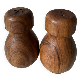 Vintage wooden salt and pepper shakers