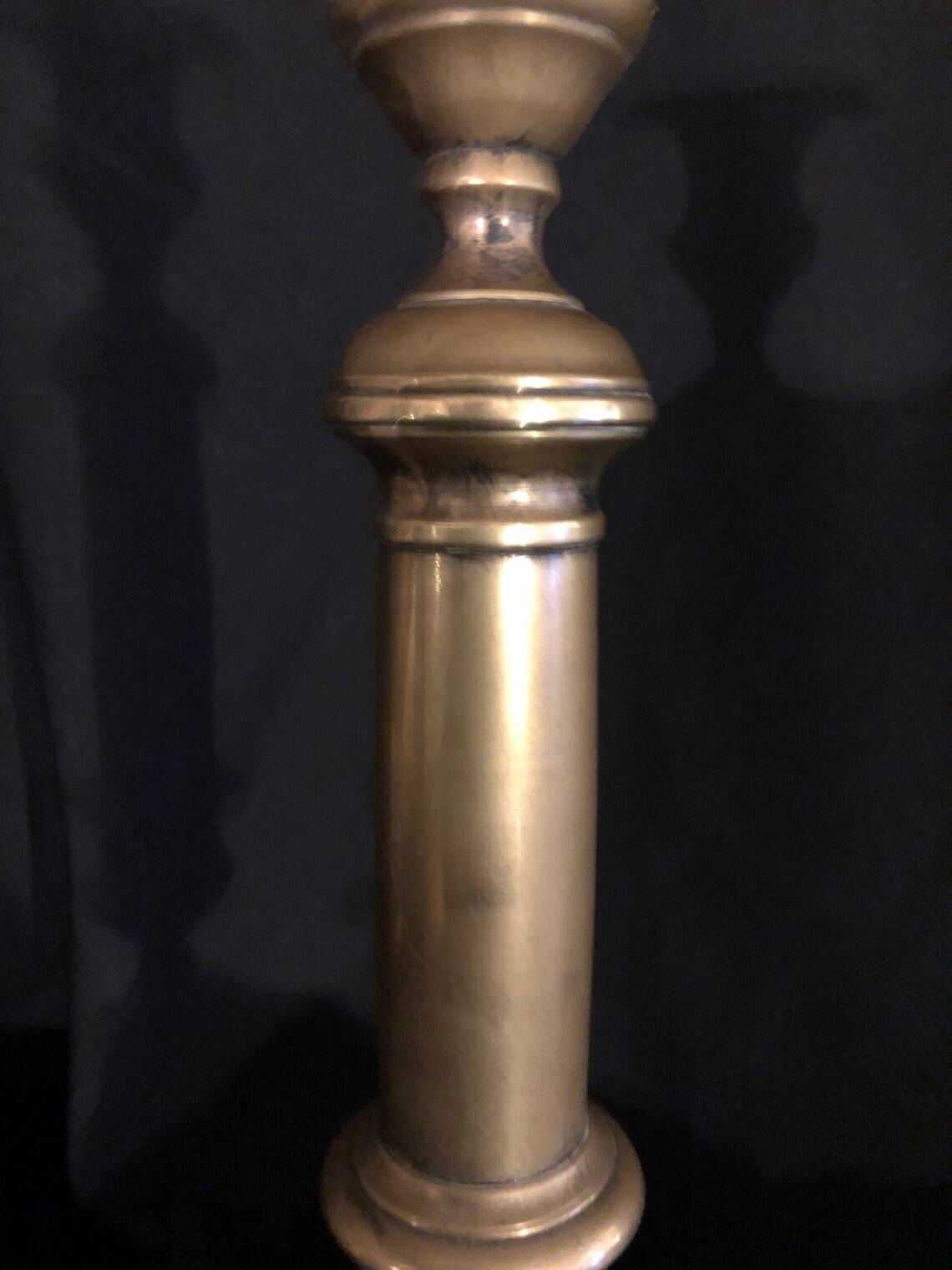 Bronze torch candle holder early 20th century