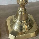 Pair of antique english princess of diamonds brass candlesticks