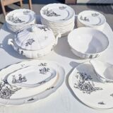 Salins earthenware table service model Chantal, 55 pieces.