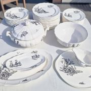 Salins earthenware table service model Chantal, 55 pieces.