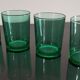 Set of 4 emerald green water glasses from Huile Lesieur