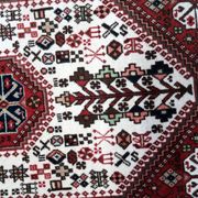 Handmade vintage Persian Gashkai rug 62cm x 105cm, 1960s