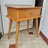 Vintage light wood bedside table