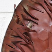 Sculptural Free Form Leather Mirror, France, 1990s