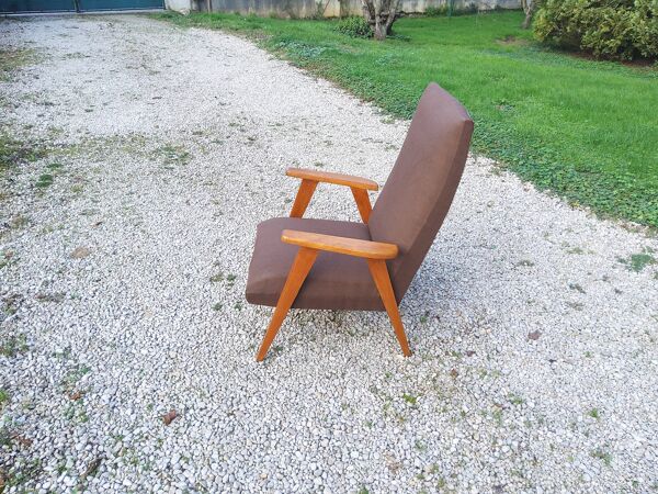 Fauteuil de style scandinave en hêtre, 1950
