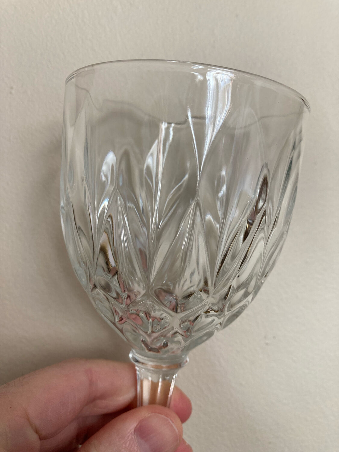 8 cut glass goblets
