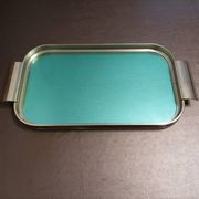 Mid Century Serving Tray Gold Metal with Mirror Effect "Plyware" England