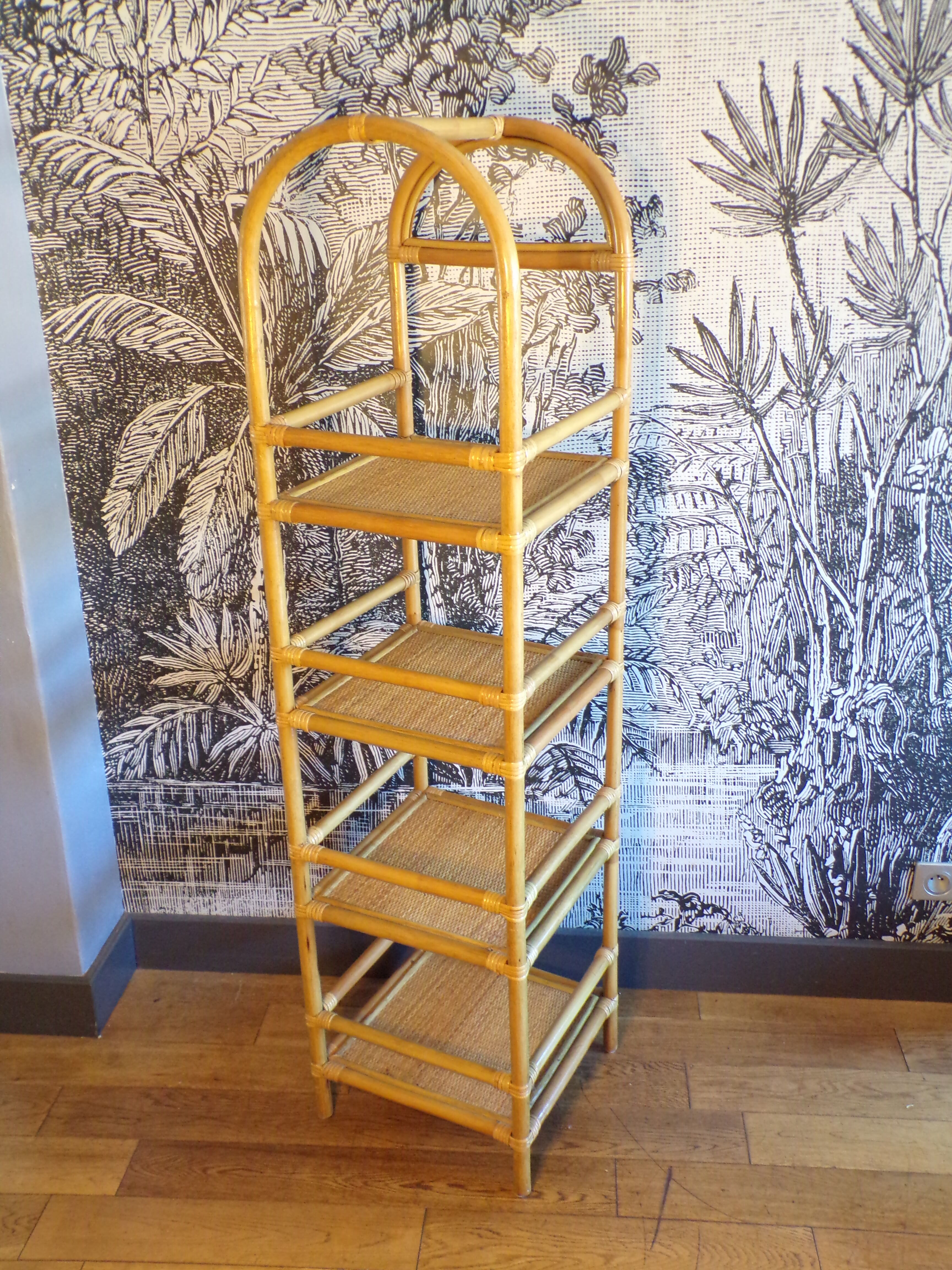 Vintage rattan shelf