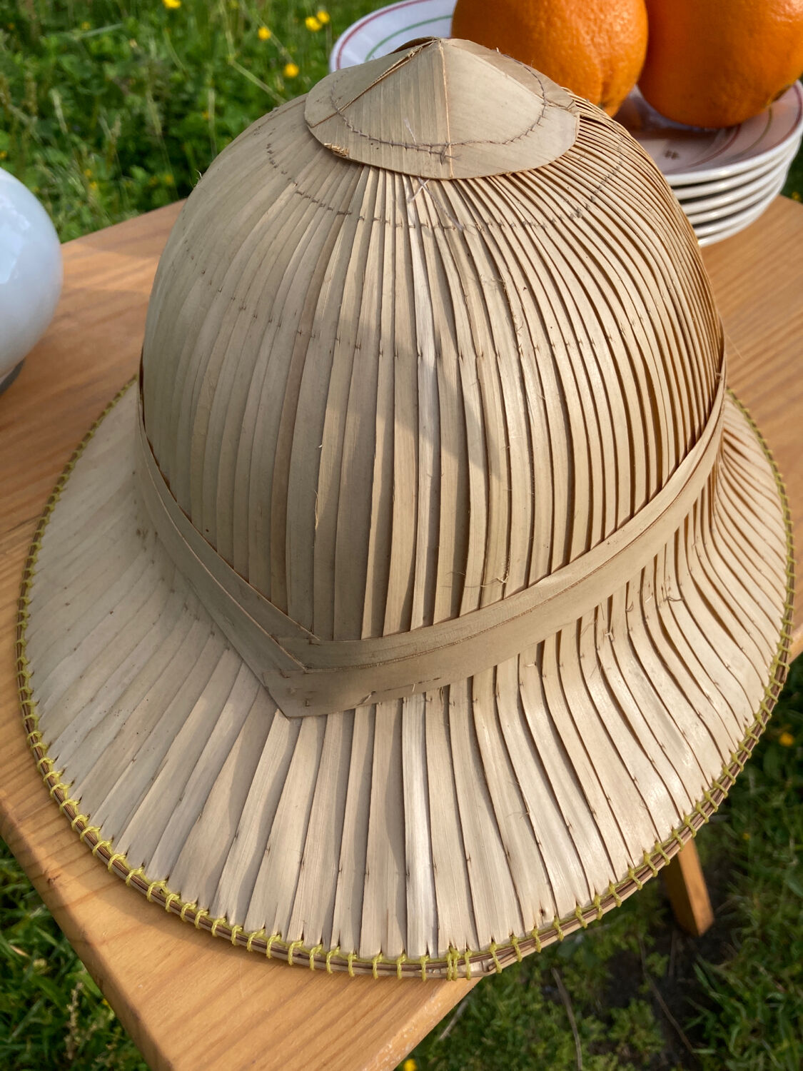 Explorer's hat made of straw