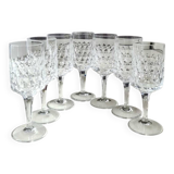 Set of 7 wine glasses. Peill & Putzler. Granada model. Crystal.