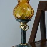 Lampe unique en verre ambré recyclé