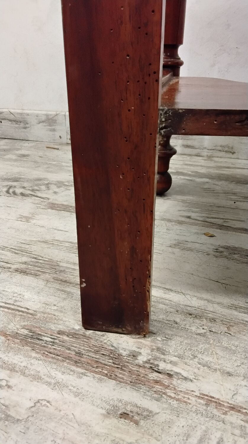 Antique dressing table/vanity unit in wood and marble