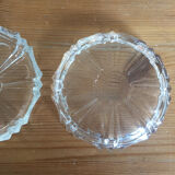 Lot de deux cendriers en verre cristal