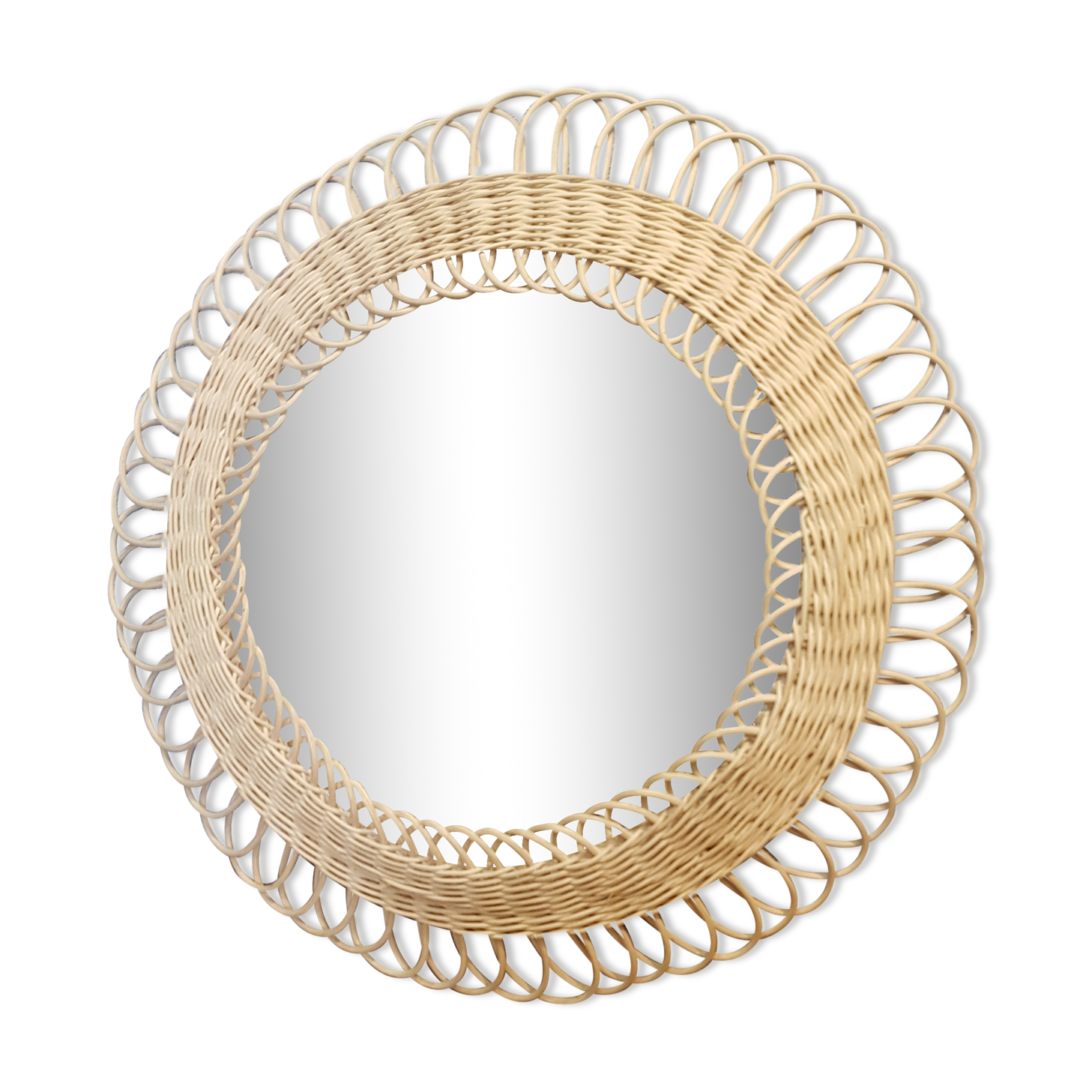 Rattan mirror 43cm