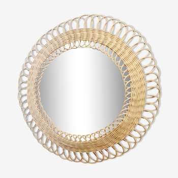 Rattan mirror 43cm