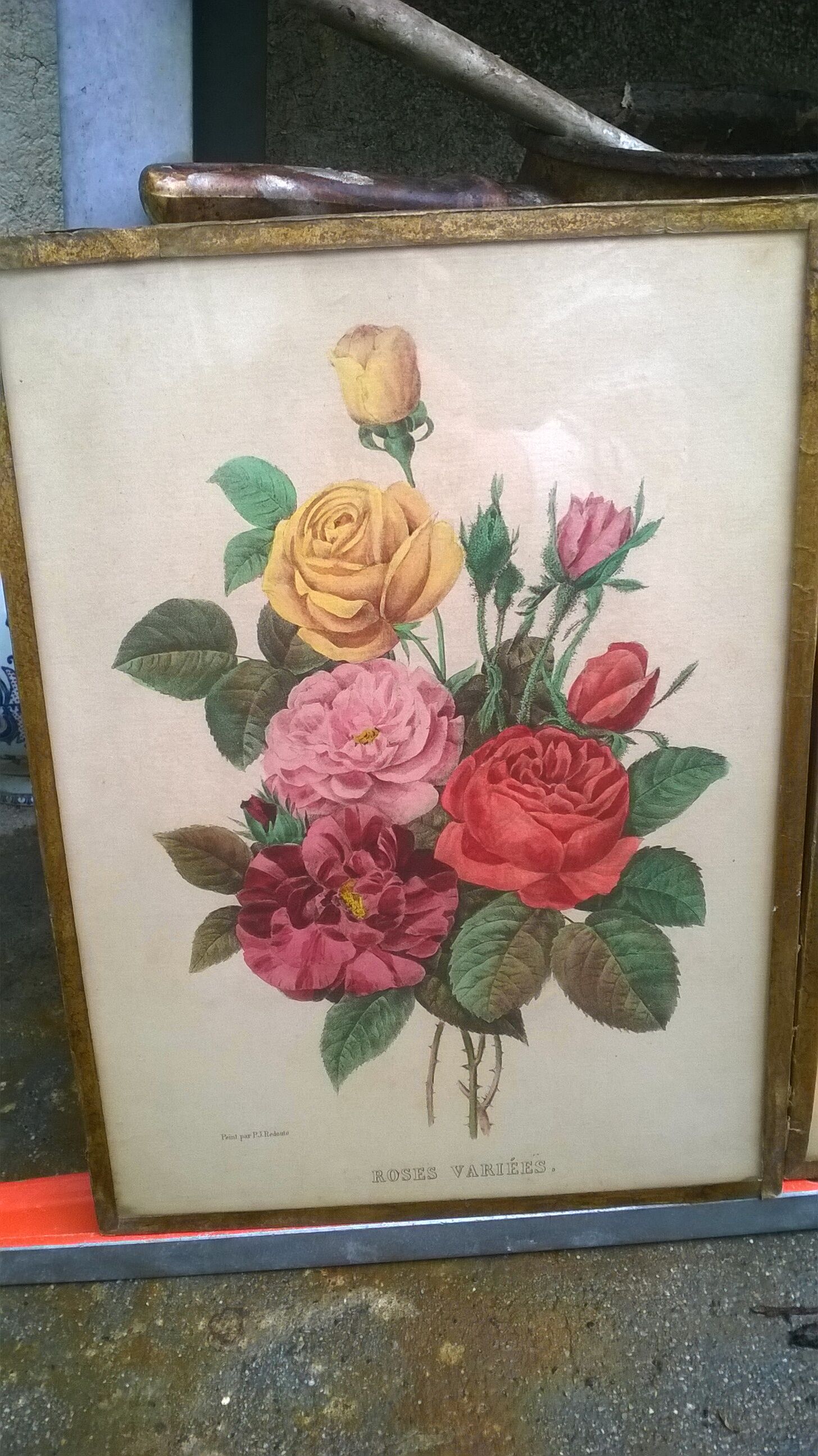 Pair of frames "with bouquets of flowers"