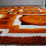 Vintage carpet in wool - 'fity shades of orange' - Germany - 1960's