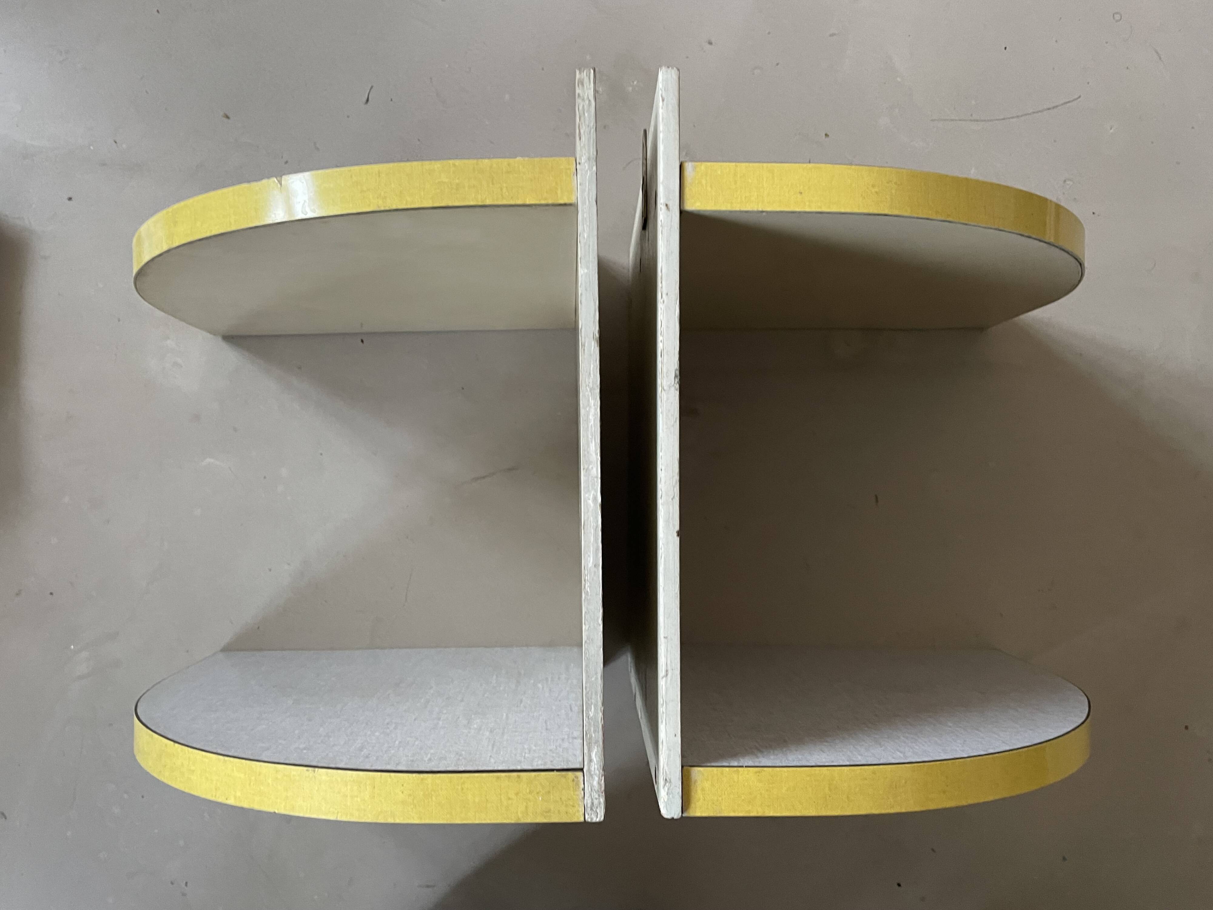 Set of 2 Formica corner shelves