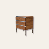 Vintage rosewood chest of drawers aluminum and chrome 1960