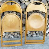 Pair of modernist pliantes chaises design 1950-60